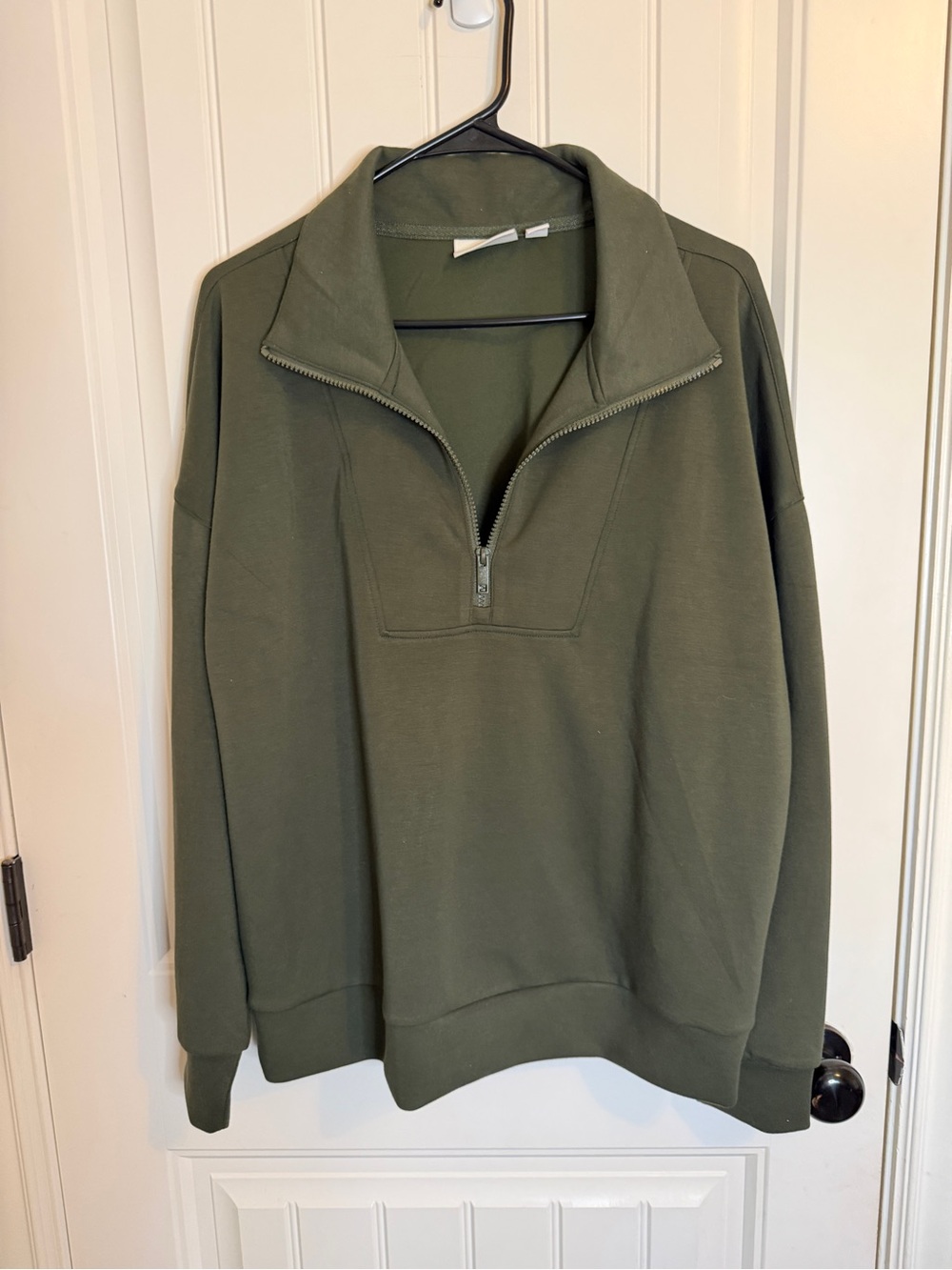 Eco threads Olive Half-Zip Pullover Sweater